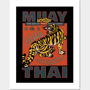 Classic Tiger Muay Thai Tattoo Posters and Art